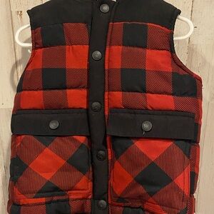 Plaid Red and Black Kids Vest